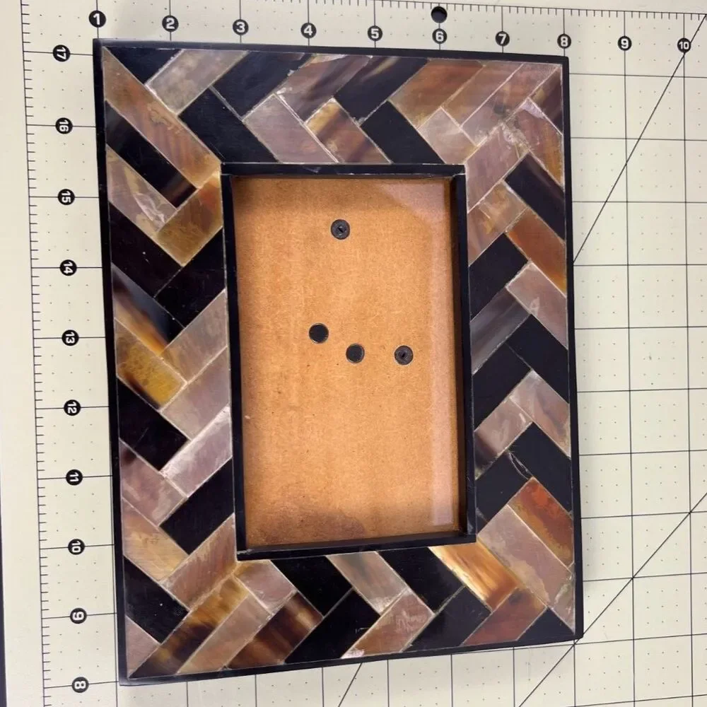 Pier 1 Horn Mosaic Frame Herringbone Tabletop 4x6